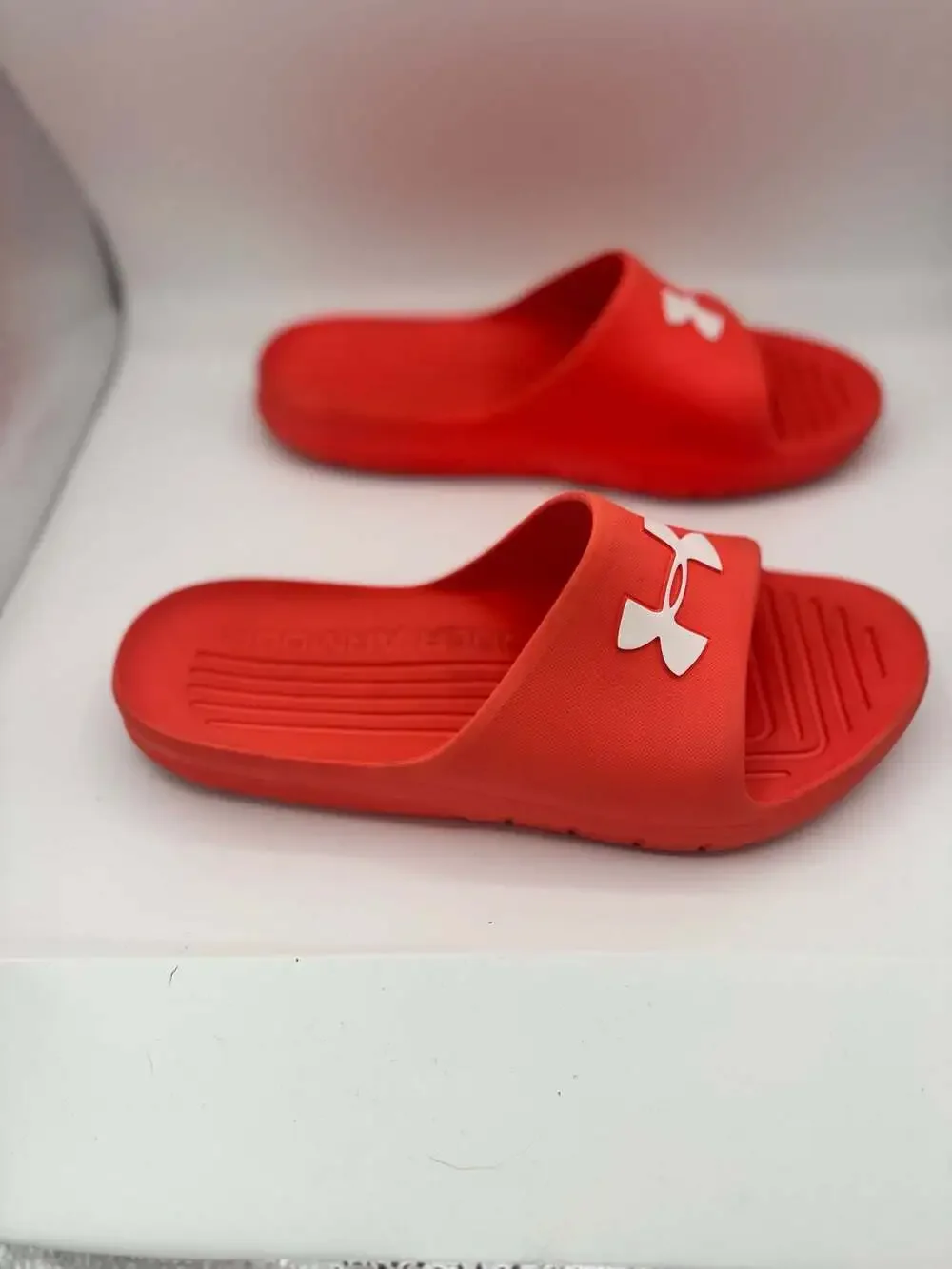 Under Armour Unisex UA Core PTH Slide Sandals, peachy orange color